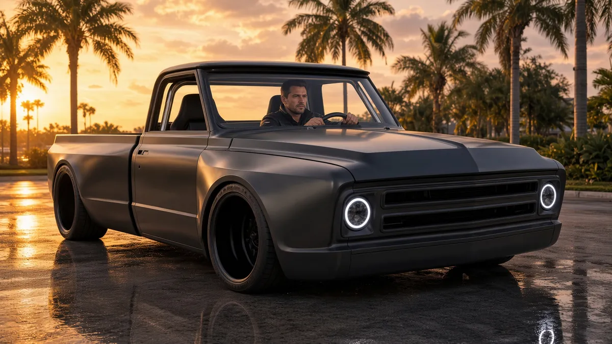 Concept render of the C10 with a driver in the seat