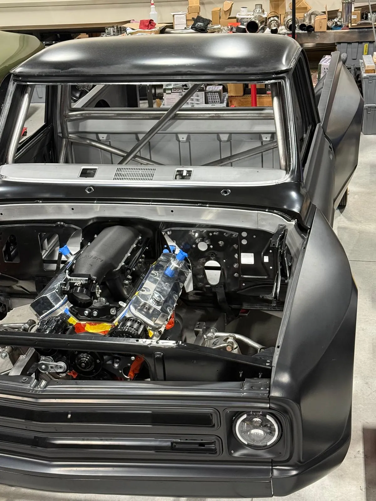 Shop photo of the C10 build in progress