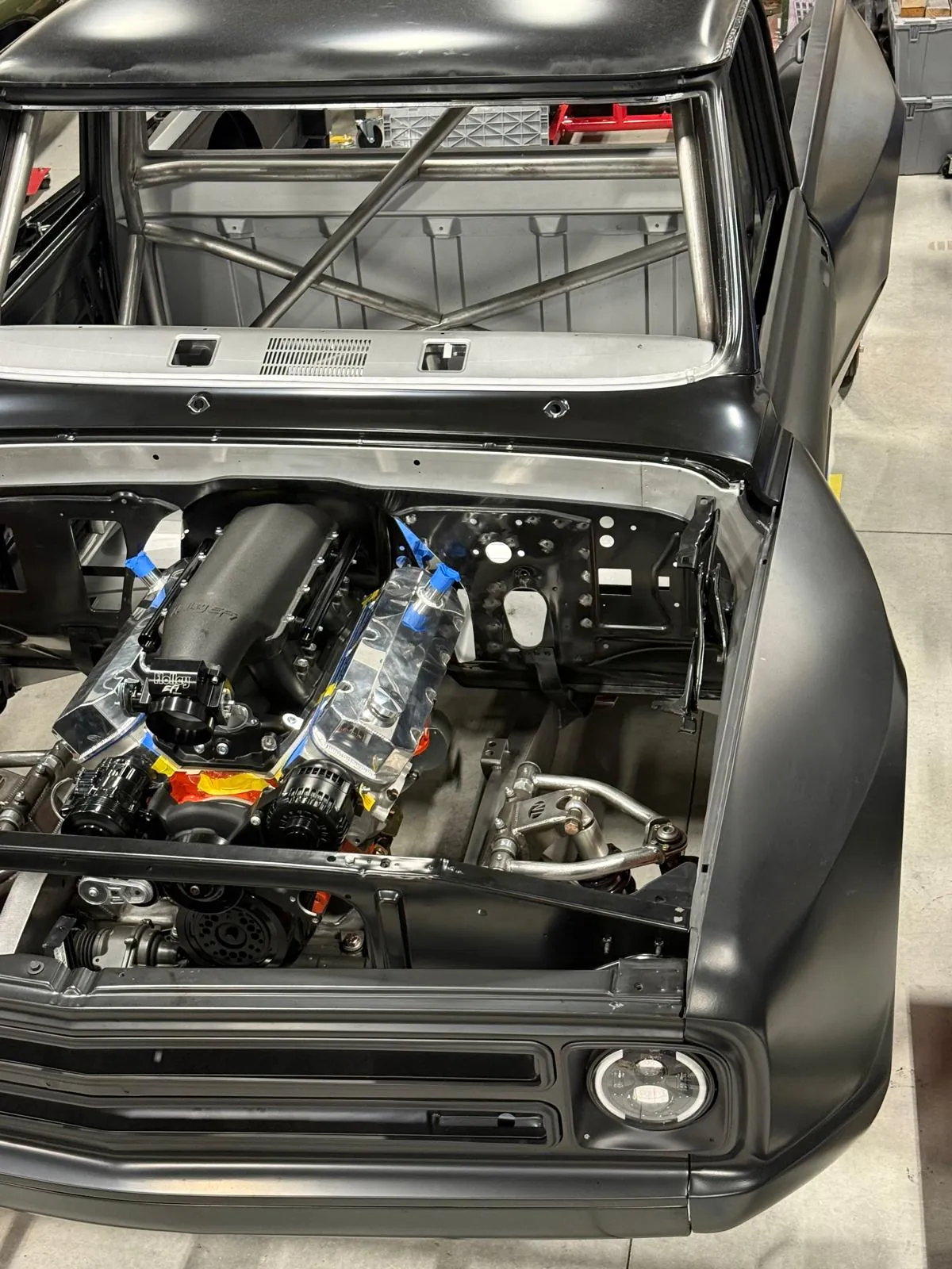 Shop photograph of the C10 build in progress