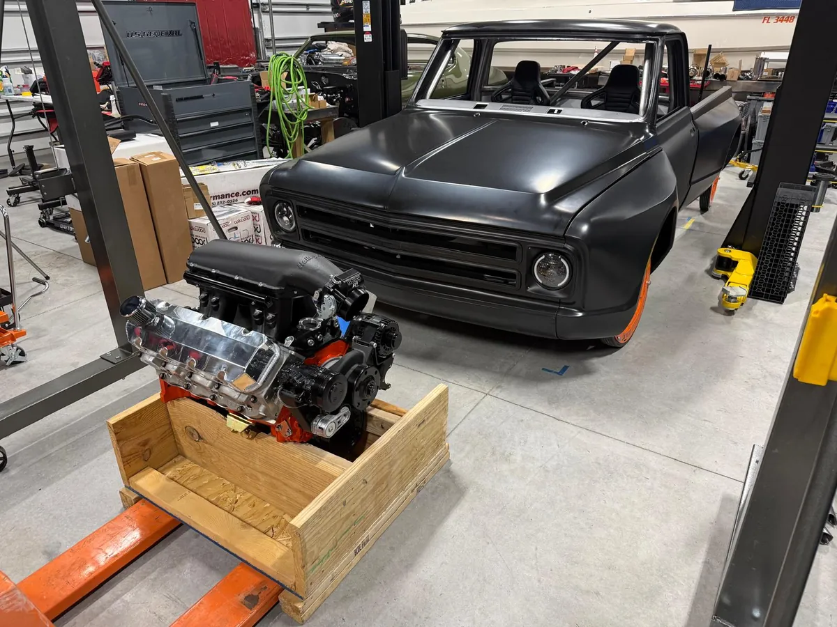 Shop photograph of the C10 build in progress